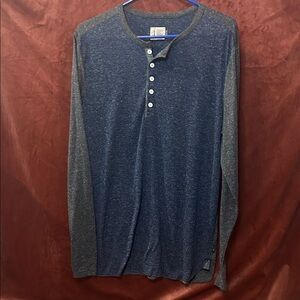 Howe Blue and Gray Long Sleeve Henley